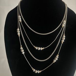 Silver layer necklace